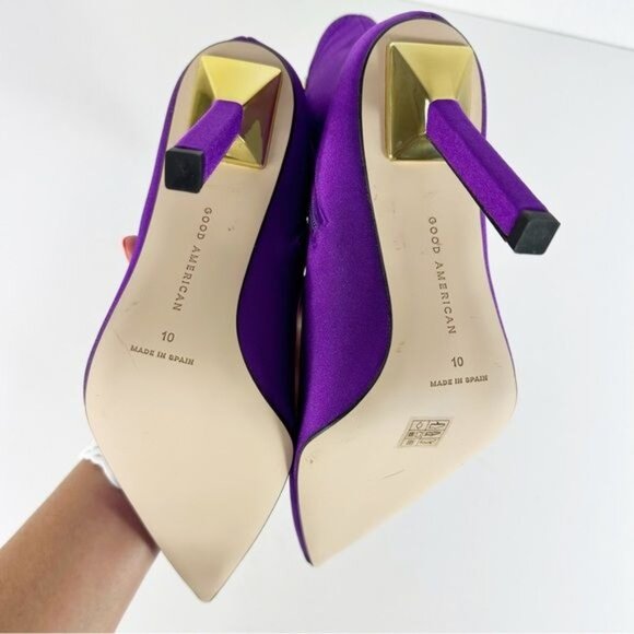 NEW Good American High Kickstand Neoprene Bootie Purple Size 10 - Picture 11 of 15
